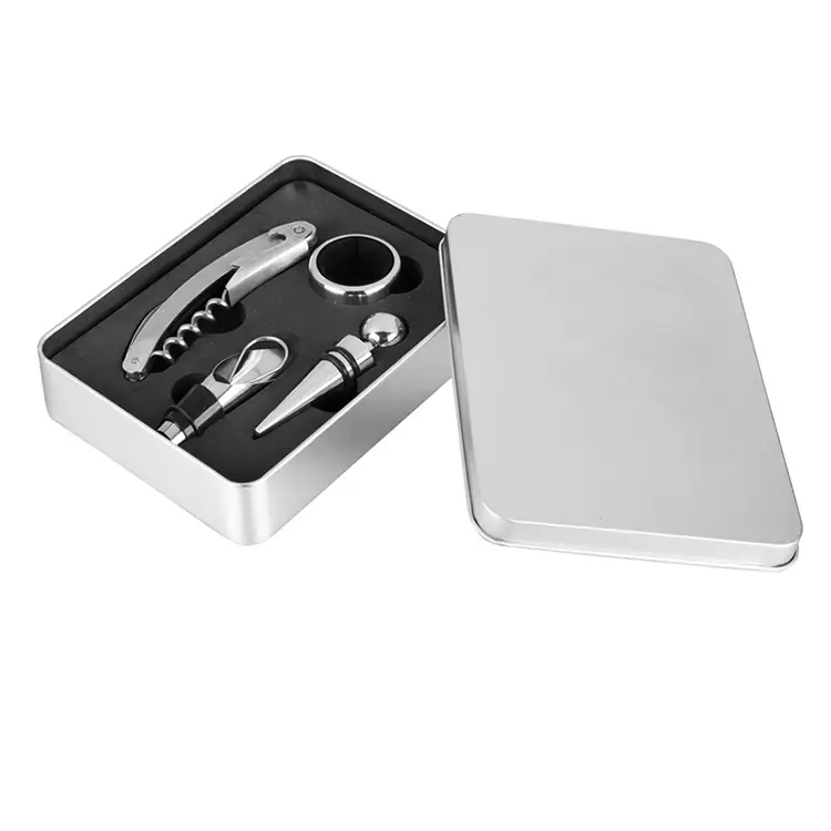 4 pcs vinværktøjer tin boks vin sæt